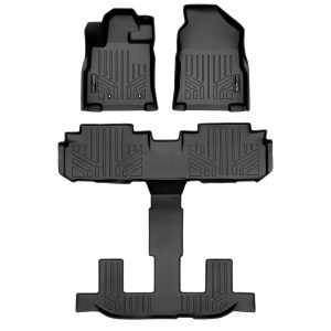 Smart Trim™ Custom Fit Floor Liners For 2019-2025 Subaru Ascent with 2nd Row Bench Seat and No Subwoofer in the Cargo Area